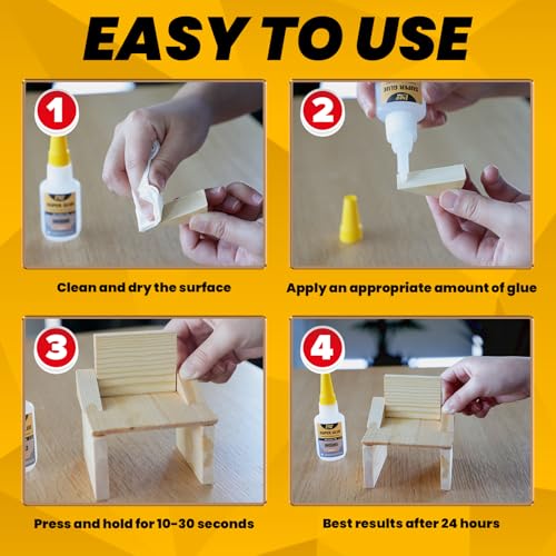 Wood Super Glue 30g, Clear Cyanoacrylate Adhesive for Furniture Woodworking - size: 1oz-thin