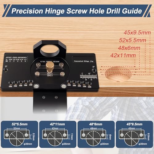 Cabinet Hinge Jig, 35mm Metal Concealed Hinge Jig with Dust Vacuum Adapter