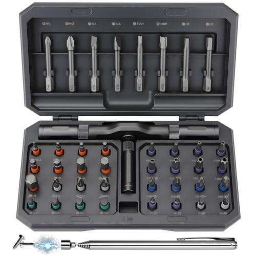 DISEN 43PCS Ratcheting Screwdriver Set T-Handle 40 Bits S2 Steel - style: 43PCS