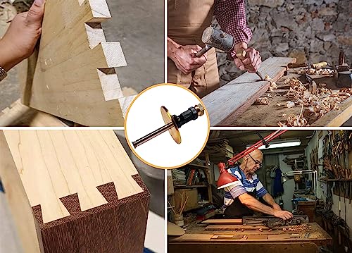 Dovetail Jig & Wheel Marking Gauge Set-Precision Woodworking Tools with Micro-Adjustment, Includes 2 Cutters + Pencil & Anodized Aluminum Jig for Dovetail Join Carpentry & DIY - color: Black