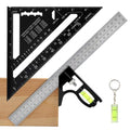 Combination Square Woodworking Ruler Tools,7inch Carpenter Square Wood Working Tools and Accessories,12inch Aluminum Carpenter Squares,Combo Squares(Black)