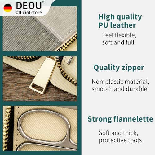 DEOU Manicure Sets Nail Clippers Stainless Steel Manicure and Pedicure kit Girls Professional Nail Files and Men's Grooming Scissors Tools for Home Personal Care or Gifts (Gray upgraded version) - color: Gray Upgraded Version