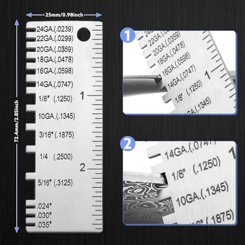 Pimoys 2-Pack Stainless Steel Wire Gauge and Sheet Metal Thickness Tool - style: Sheet