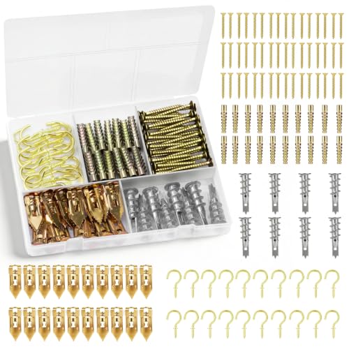 Drywall Anchors and Drywall Screws Assortment Kit 116Pcs Metal Wall Anchors