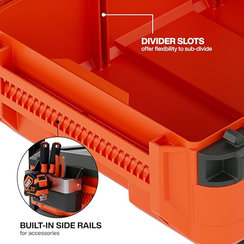 Klein Tools 54300MBX MODbox Small Tool Box, Heavy Duty Organizer with Removable Tray, Water and Debris Resistant, Stackable Module - size: Small
