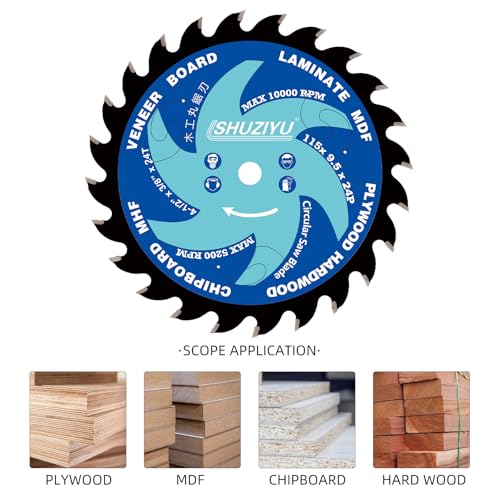 Super Thin Kerf 4-1/2"(115mm)-24T, Wood Working Mini Circular Saw Blade - size: 4-1/2" (115mm) Wood