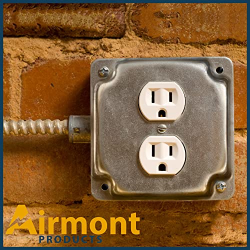 Pack of Box and Cover 4'' Square Electrical Box, 1 Rocker Switch, Exposed Work Cover, Crushed Corners, Welded Construction, Ten 1/2'' and Six TKO Knockouts, Raised Ground, 2-1/8'' - size: Rocker Switch