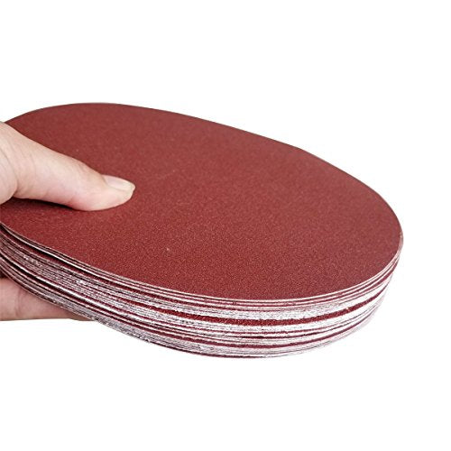 30 Pack 8" PSA Sanding Discs Set - 5 Each of 80, 100, 120, 180,240, 400 Grit - 8 Inch Self Adhesive Stickyback Sandpaper Discs for Drywall, Floor, Woodworking, Metal