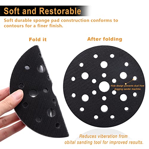 5 Pack 6 Inch 25 Holes Hook and Loop Interface Pads for Orbital Sander - size: 6 inch 25 Hole - 5 Pack