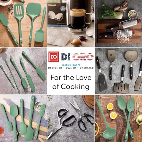 DI ORO Silicone Spoonula - Spoon Spatula, 600F Heat Resistant, Sage - color: Sage