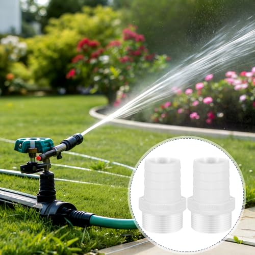 2 Pcs Pool PVC Tube Fitting Barbed Hose Fittings Adapter - color: White, size: 1.5 Inch