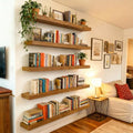 ROGMARS 36 Inches Long Walnut Floating Shelves - color: Walnut, size: 36 Inch set of 5