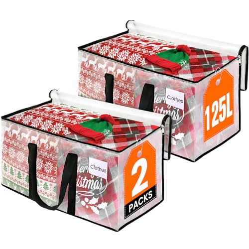 RoomHacks Moving Bags, Heavy Duty Large Storage Bags, 125L, 2 Pack, Clear - size: 125L- 2Packs