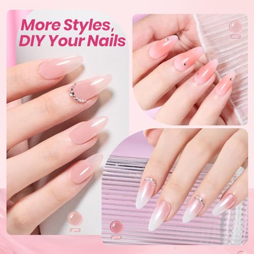 Beetles Soft Tint Nude Gel Nail Polish Set, 20 Colors Jelly Gel Polish Kit - color: Soft Tint - 20 Colors