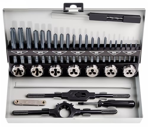 toolant 32-Piece Metric Tap and Die Set - size: 32pcs