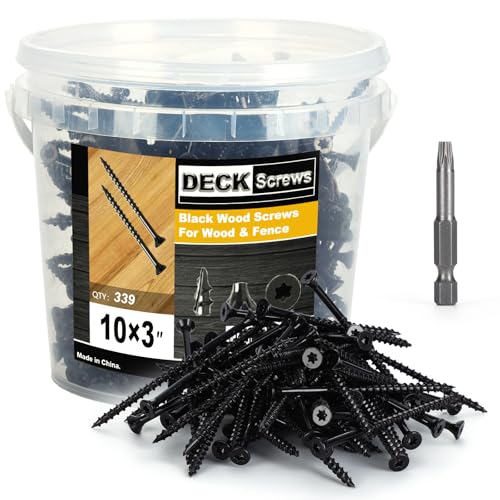 Deck Screws #10X3’’, T25 Star Torx Drive Flat Head Wood Screws, Black, 5lb - color: Black, size: 10X3’’