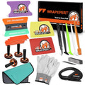 WRAPXPERT Car Wrap Tool Kit Vehicle Vinyl Wrap Kits Include Felt Squeegee for Vinyl, Wrapping Knife, Micro Squeegee, Magnet Holders, Towel, Gloves for Car Wrapping Window Film Application - color: 21-in-1 Set