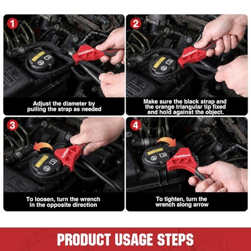 2-piece Rubber Strap Wrench Set, Adjustable Oil Filter Wrench with Anti-Slip Strap (2-piece), 4" & 6" Spanner Wrench for Plumbing, Faucet, Pipe, and Spark Plug