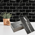 StyloVue 100 Pieces Peel and Stick Backsplash for Kitchen, 3" x 6" PVC Subway Tile Upgraded Nero Marquina with White Grout Backsplash Stick on Tile Elevate Kitchen, Bathroom, Fireplace,RV - color: Nero Marquina
