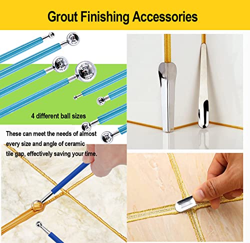 25pcs Grout Removal Tool kit, Grout Saw with Replacement Blades | Tile Grout Saw and Grout Hand Saw with 13 Pieces Extra Blades, Grout Scraper, Tile Joint Cleaning Tool, Caulk Finishing Tool