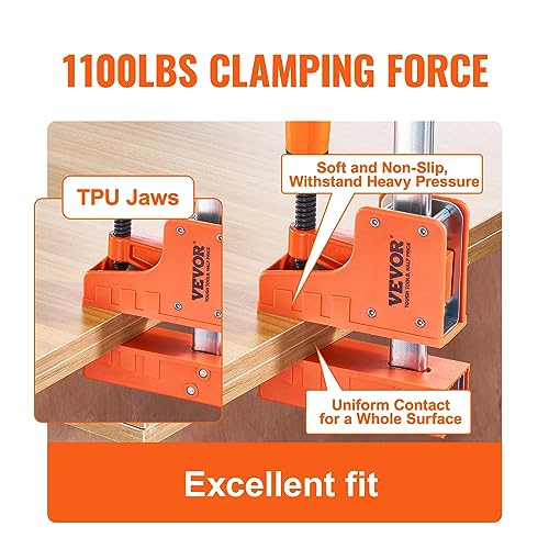 VEVOR Bar Clamps for Woodworking, 2-Pack 50" Parallel Clamp Set, F Clamp with 1100 lbs Load Limit, Even Pressure, High-strength Plastic and Carbon Steel, Wood clamps for Woodworking Metal Working - size: 50"(2 Pack), style: Heavy-Duty