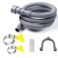 HLMOptimo 6 Feet Washing Machine Drain Hose Flexible Dishwasher Drain Hose Extension Kits Corrugated Washer Hose w/ 1 Adapter 2 Clamps 1 U-Bend Holder Upgraded Version - size: 6 ft