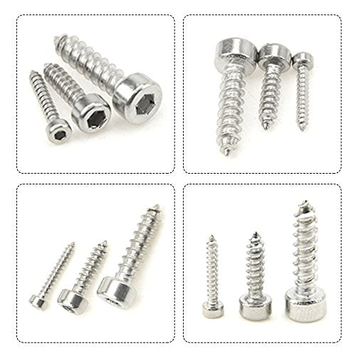 480Pcs 12 Values M2 M3 M4 Metric Hex Socket Cap Head Self Tapping Screw with Flat Gasket Washers Assortment Kit