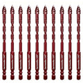 10pc Red 1/4” Serrated Eccentric Masonry Drill Bit, 6mm Serrated Concrete Drill Bit Set for Ceramic Tile Brick Glass Plastic Marble and Wood - size: 1/4 in