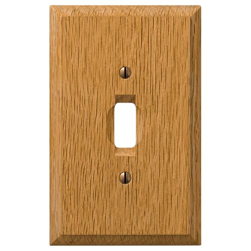 Amerelle 4025T Carson Wallplate, 1 Toggle, Wood, Light Oak, 1-Pack - size: Single Toggle