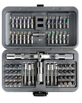 66 in 1 Magnetic Ratchet Screwdriver Set, T Handle Ratchet Screwdriver Kits with S2 Steel Bits for Home Daily Repair, Furniture Assembly, Precision Electrical Appliance Repair - color: Grey