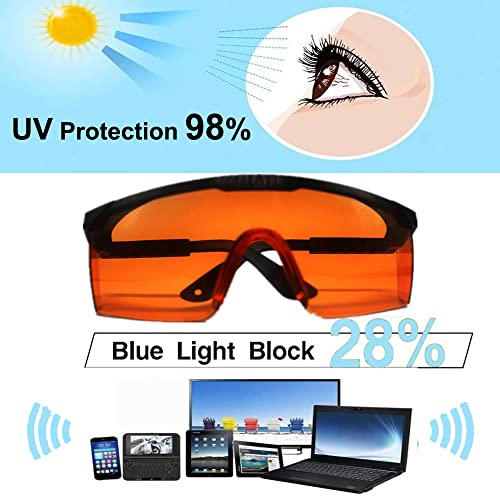 190nm to 560nm Laser Safety Glasses, OD4+ Laser Glasses Eye Protection - color: Orange&black