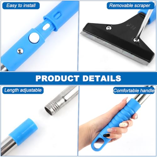 Heavy Duty Floor Scraper, 4" Wide Razor Blade with 48" Long Handle
