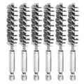 HARFINGTON 6Pcs Stainless Steel Bore Brush 13mm Dia 4" Long Cleaning Twisted Wire Brush with Handle 1/4" Hex Shank for Tubes, Ports, Bearings - size: 13mm