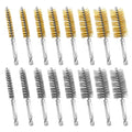 16 Pcs Wire Brush Set for Drills, Stainless Steel and Brass Bore Cleaning Brushes with 1/4" Hex Shank, Compatible with Power Drills, Grinders, and Impact Drivers (8-25mm) - color: 16PCS Gold & Silver