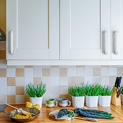 Ravinte Brushed Nickel Square Cabinet Handles & Pulls 3-3/4 Inch 10 Pack - size: 4-1/4 in (3-3/4 in Hole Center)