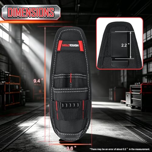 MELOTOUGH Small Tool Pouch with Belt Clip Technician's Clip on Tool Pouch,Pocket Belt Holster Mini Electrican Holder with Sanp Clip (2PACK) - color: Small Tool Pouch with Red Color