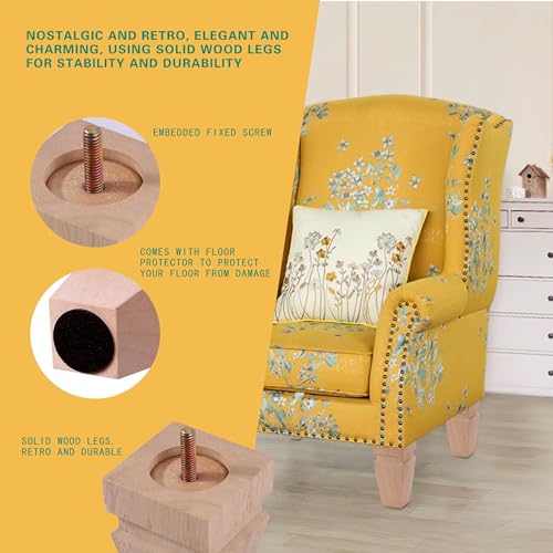 Unfinished Oak Sofa Legs-Heavy Duty Mid Century Solid Wood Replacement Furniture Legs Set of 4 for Couch, Table, Bench, Bed, Dresser, Chair - with Installation Hardware (Natural 4" H*2.5" W) - color: Plain Wood Color, size: 4"H*2.5"W