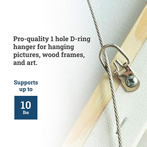 PHS D-Ring Picture Hangers, Holds 10 lb, 1000 Pack with Screws - size: 1000 Pack