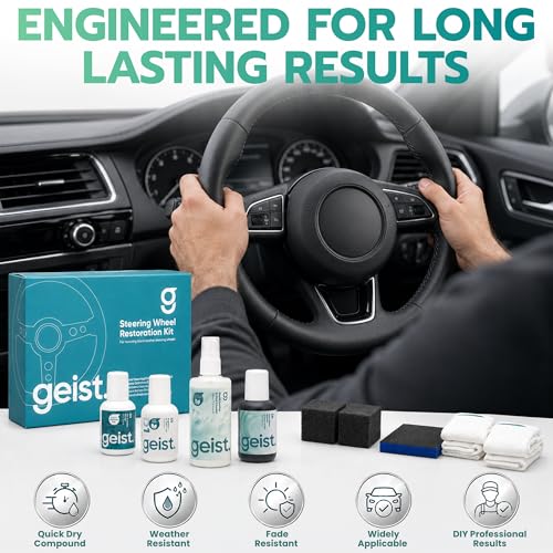 Geist. Steering Wheel Restoration Kit | Degrease and Refresh the colour of worn or scratched black steering wheels