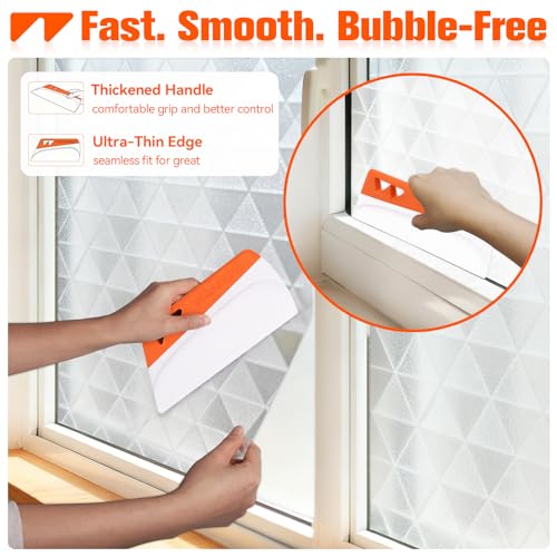 WRAPXPERT Window Film Tools, Window Privacy Film & Peel and Stick Wallpaper Tool Kit, 4-in-1 DIY Starter Set with Smoothing Squeegee, Utility Knife and Blades & 180ml Adjustable Spray Bottle - color: 4-in-1 Set