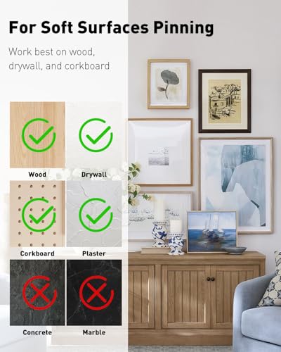 Uniclife 80 Pcs Picture Hangers, Picture Hanging Kit, 4 Size Picture Hanging Hooks, Picture Hanging Nails, Long Picture Hooks for Photo Frame Art Mirror and Decor, Black - size: 80 Pcs, style: Black