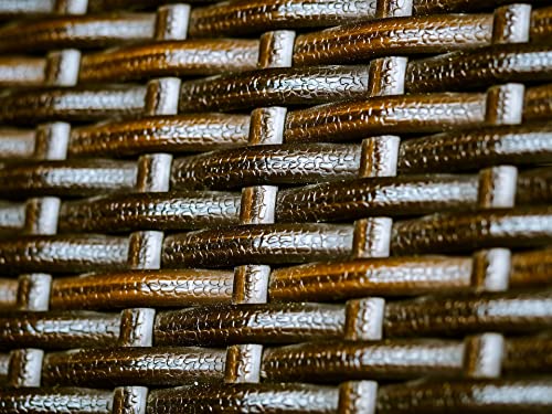 Wicker Repair Kit, Synthetic Embossing Rattan Fix Material Supplies Vinyl Plastic Waterproof Flat Ribbon for Garden Patio Furniture and Rattan Chair Sofa Basket Replacement-130Ft Dark Coffee Brown