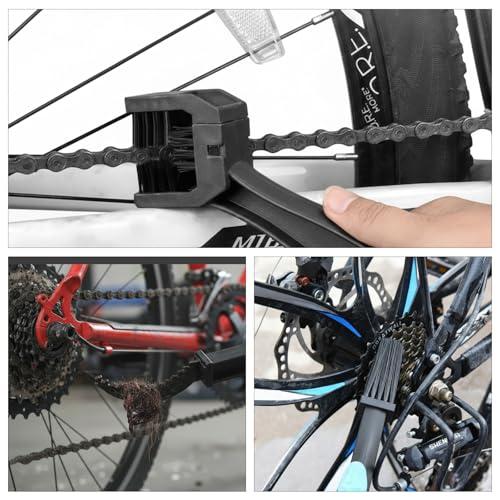 2 Set Bike Motorcycle Chain Cleaning Tool Set 2 Pack Detachable Motorcycle Chain Brush Washer with Scrubbing Brush Reusable Cleaning Kit for Bicycle, Mtb, Road Bike Maintenance