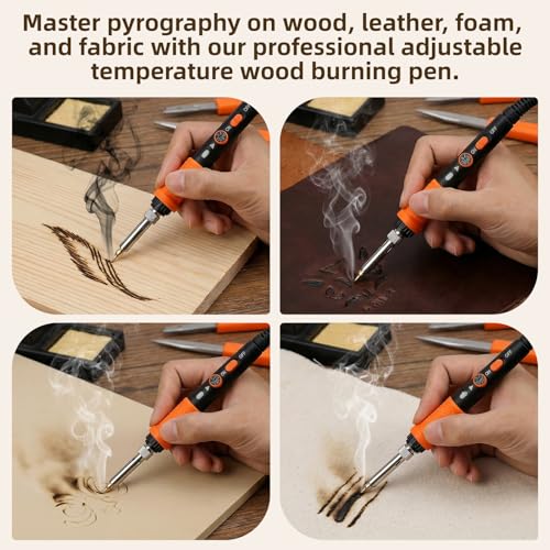 Zeadylaris Wood Burning Kit for Beginner- 81Pcs All-in-One Wood Burning Tool Pen Adjustable Temperature Wood Burner Kit Crafts Gifts for Adults & Teens DIY Projects, Hobby and Home Decor Craft