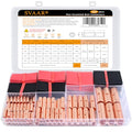 SVAAR Butt Connectors Kit 132PCS 4/6/8/12-10 Gauge Crimp Butt Splice Wire Connectors Non Insulated Butt Splice Connectors Bare Pure Copper 66 PCS Uninsulated Butt Terminals & 66 PCS 3:1 Heat Shrink - color: Non-Insulated Splice - Bare Copper