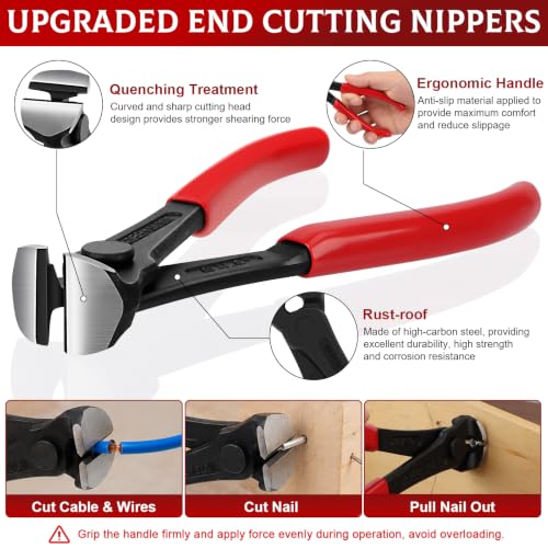 6Pcs Trim Removal Tool with Staple Remover Tool Kit, Nail Puller Baseboard Removal Tool Upholstery Staple Remover Clip Removal Tool Pry Bar Carpet Knife Fastener Remover Tool Kit for Car Wooden Floor