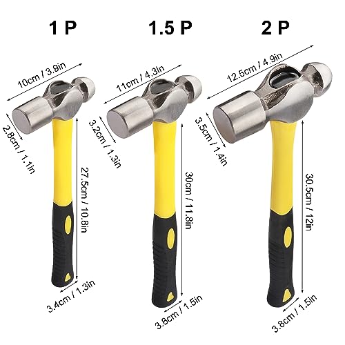 3 PCS Ball Pain Hammer Set, 16oz+24oz+32oz - size: 3 PCS 16oz+24oz+32oz