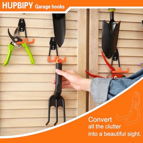 HUPBIPY Garage Hooks Heavy Duty, Large Square Wall Hooks - color: Orange 8Pack, size: 7.7inch U Hook