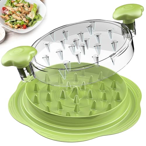 Chicken Shredder Tool Twist Large Meat Shredder with Brush&Fork, Matcha - color: Matcha Green