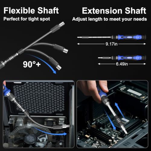 STREBITO Electric Screwdriver, 144-in-1 Precision Screwdriver Set - color: Blue